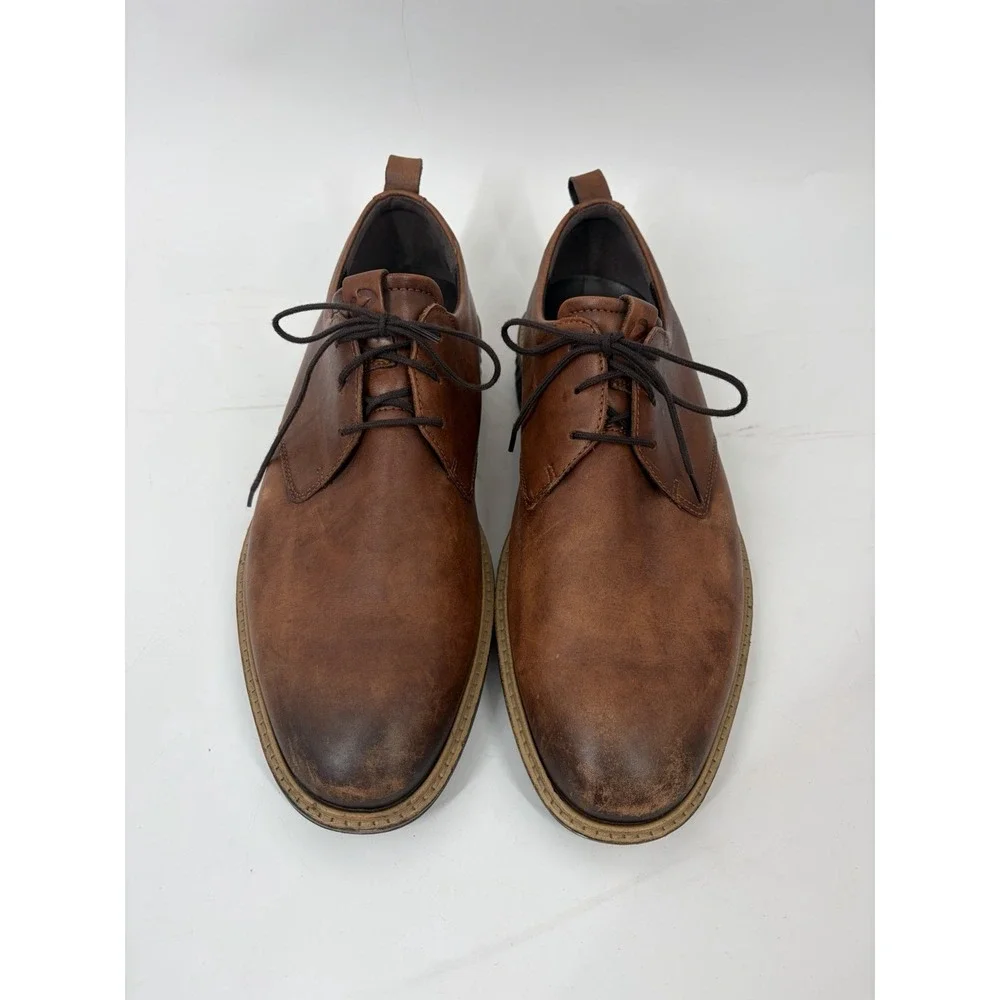 Ecco Men's ST.1 Hybrid Plain Toe Derby Oxfords Shoes  Leather Brown 45‎ / US 11